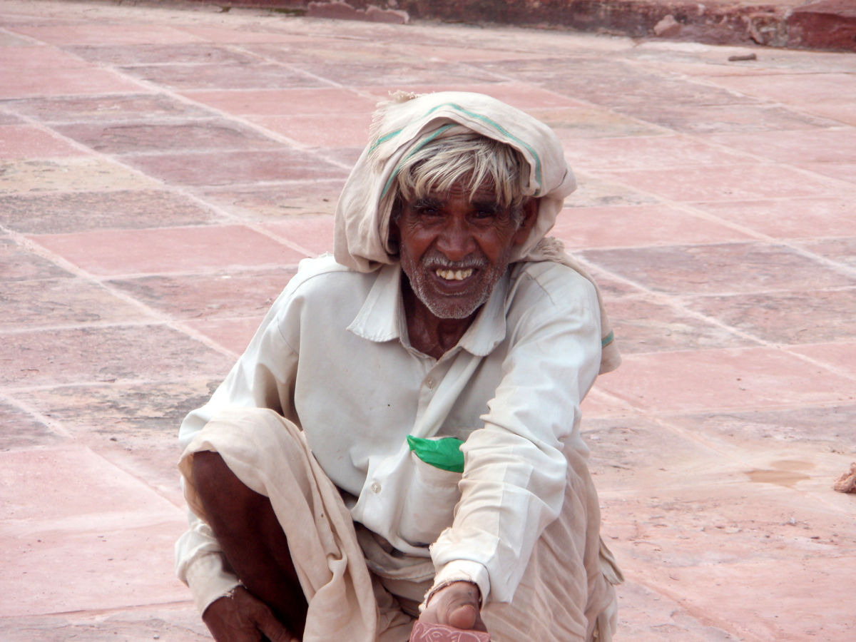 Trabajador en la ciudad de Fatehpur Sikri