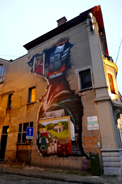 Fotos de Gante en Bélgica, street art Adoración del Cordero Místico