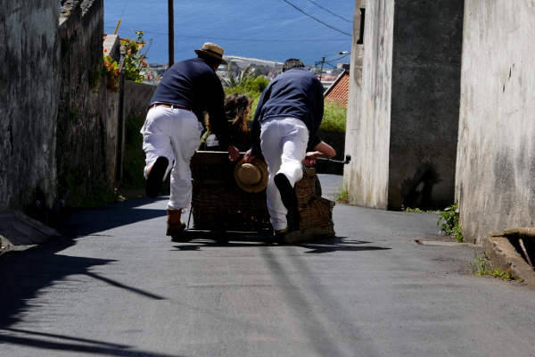 Fotos de Madeira, carros de cesto en Funchal