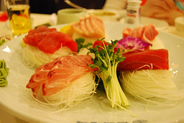 Sashimi de un restaurante de Seúl
