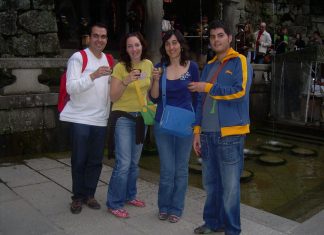 Gabi, Vero, Juani i Pau en Kiyomizu-dera