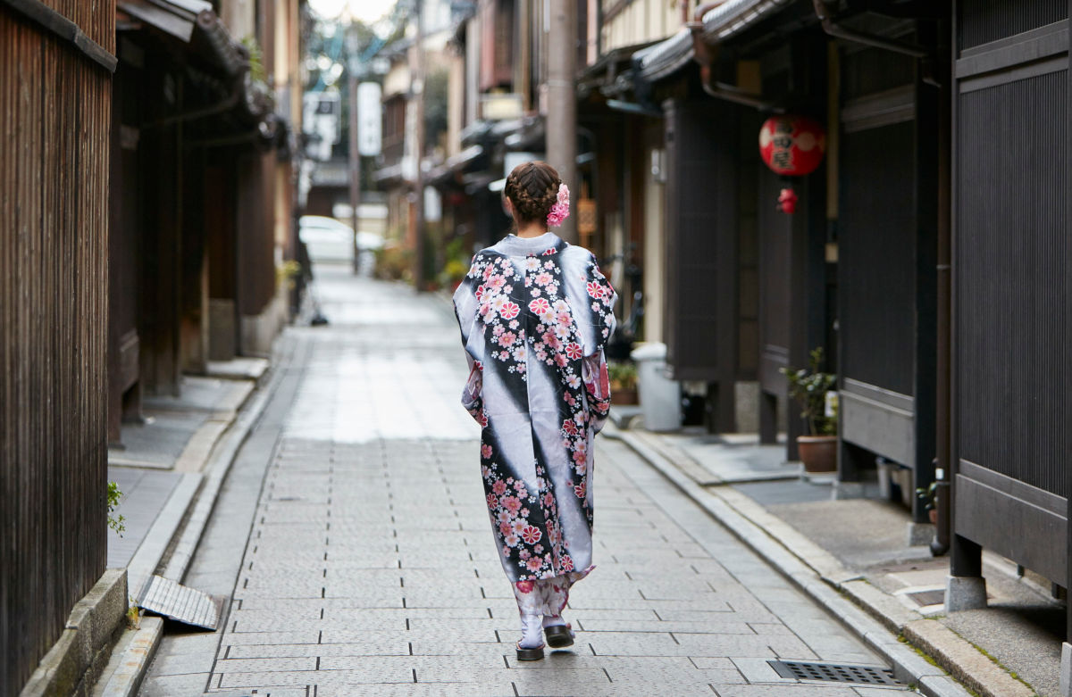 Geisha en el barrio de Gion en Kioto, Japon