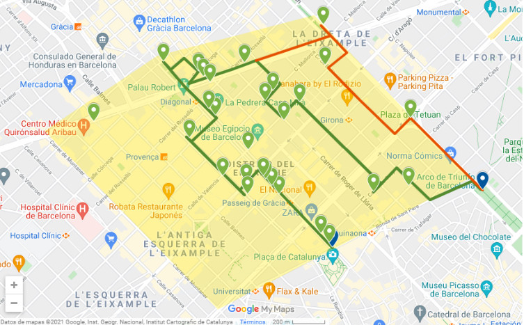 Mapa del centro de Barcelona