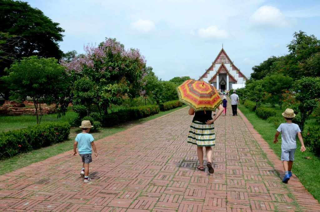 Visitando Ayutthaya con niños