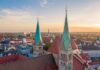 Vista aérea de la ciudad de Augsburgo en Alemania