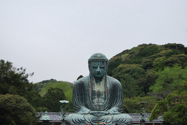 El Gran Buda de Kamakura de frente