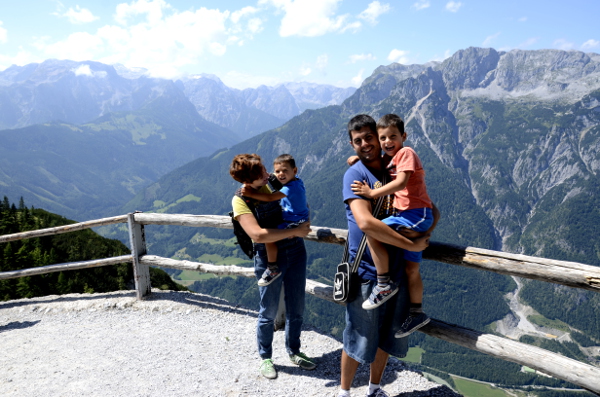 fotos austria con niños, vero, oriol, teo y pau