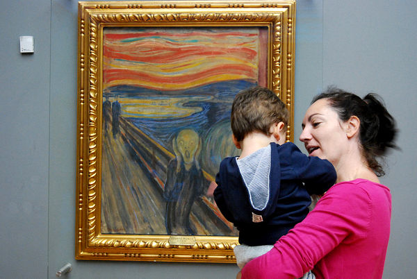 Fotos Oslo, Teo y Vero ante El grito de Edvard Munch