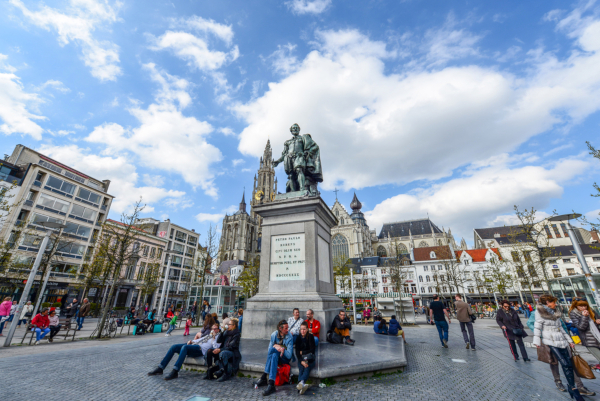Fotos de Amberes en Flandes, estatua de Rubens
