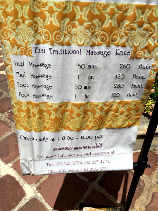Fotos de Bangkok, precios masajes Wat Pho