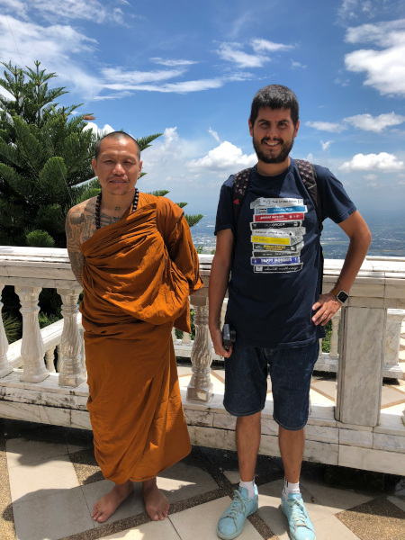 Fotos de Chiang Mai en Tailandia, Pau y monje en Doi Suthep