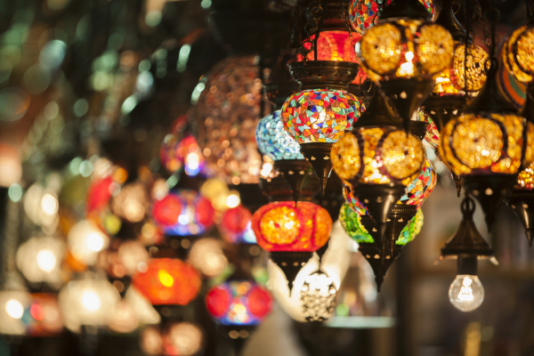 Fotos de Estambul en Turquía, lamparas del Gran Bazar
