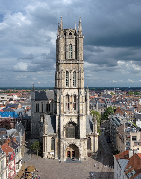 Fotos de Gante en Bélgica, torre de la Catedral de San Bavon