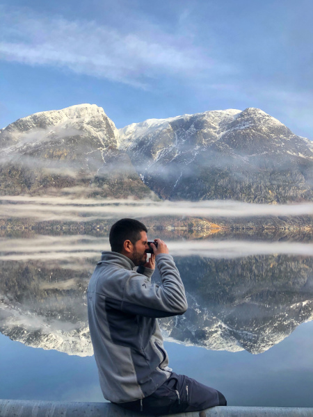 Fotos de Hardanger en Noruega, Pau en el lago de la carretera