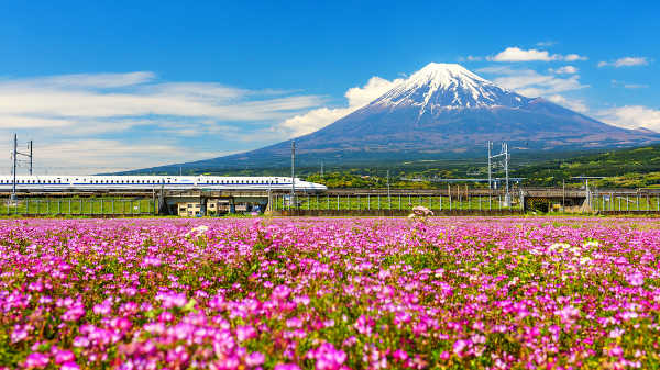 Tren bala ante el Monte Fuji