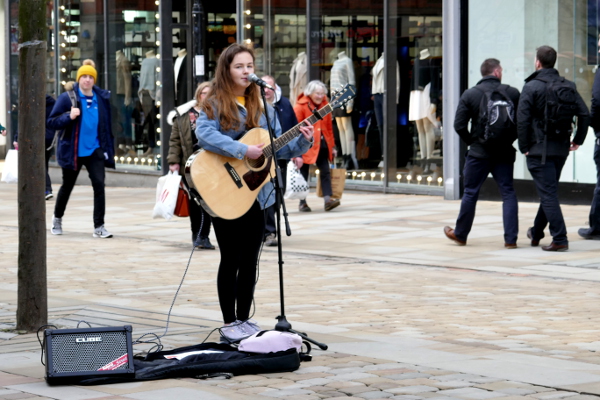 Música en las calles de Manchester