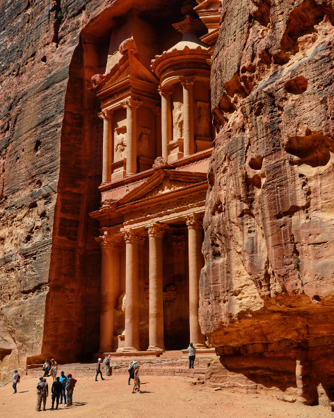 Fotos de Petra en Jordania, fachada de el Tesoro