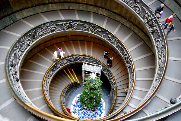 Fotos de Roma, escaleras de los Museos Vaticanos