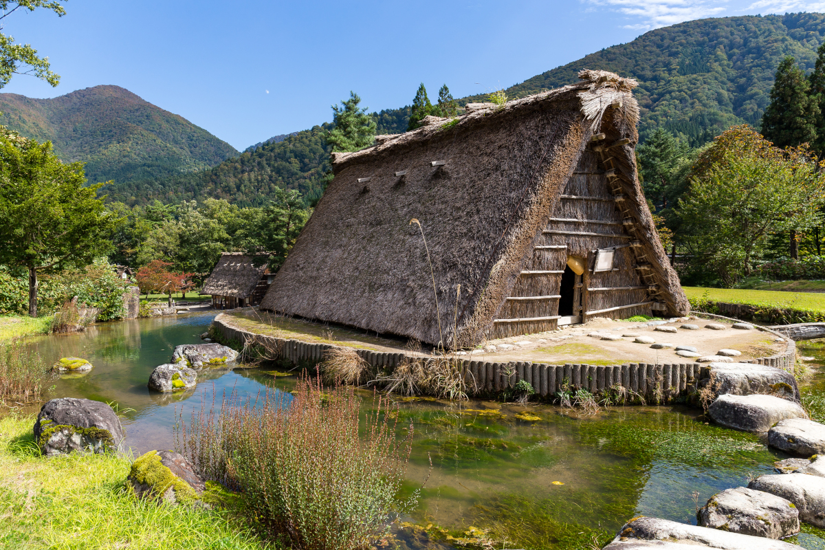 fotos de shirakawa-go en japon, casa tradicional
