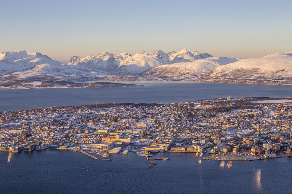 fotos de tromso en laponia noruega, vista de invierno