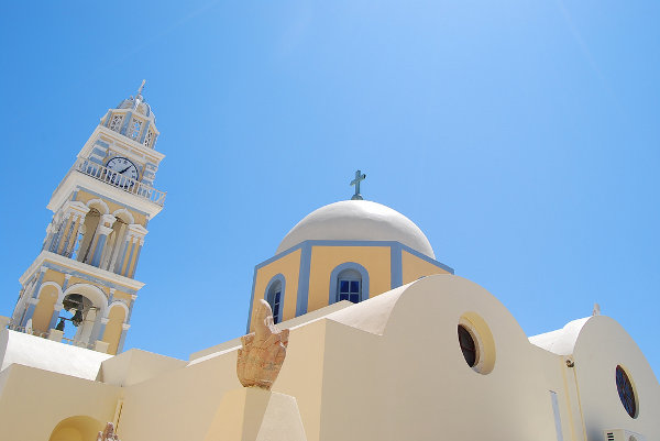 Fotos de Santorini, la iglesia católica de Fira