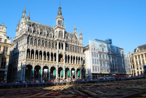 Maison du Roi y la alfombra de flores de la Grand Place de Bruselas