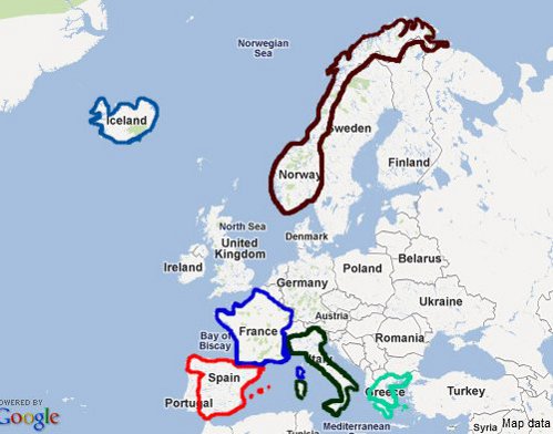 Mapa gastronómico de Europa