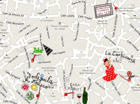 Mapa gastronómico de Sevilla