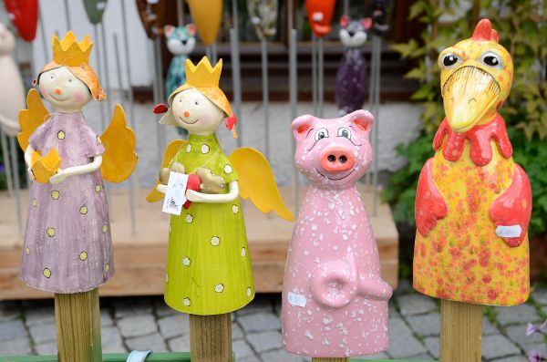 Marionetas de madera en el barrio de pescadores de Ulm