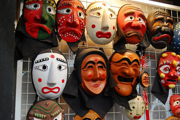 Máscaras coreanas en Insa-dong
