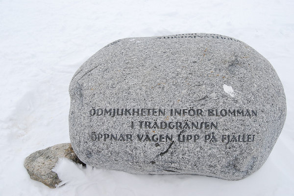 Piedra con inscripciones en Laponia Sueca
