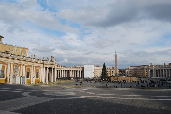 Plaza de San Pedro en el Vaticano en Navidad