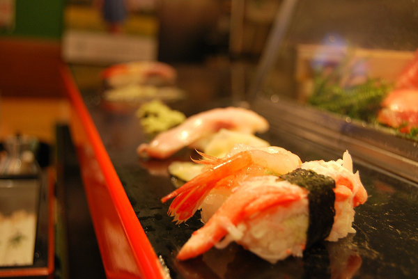 Sushi en el Higashi Chaya-Gai